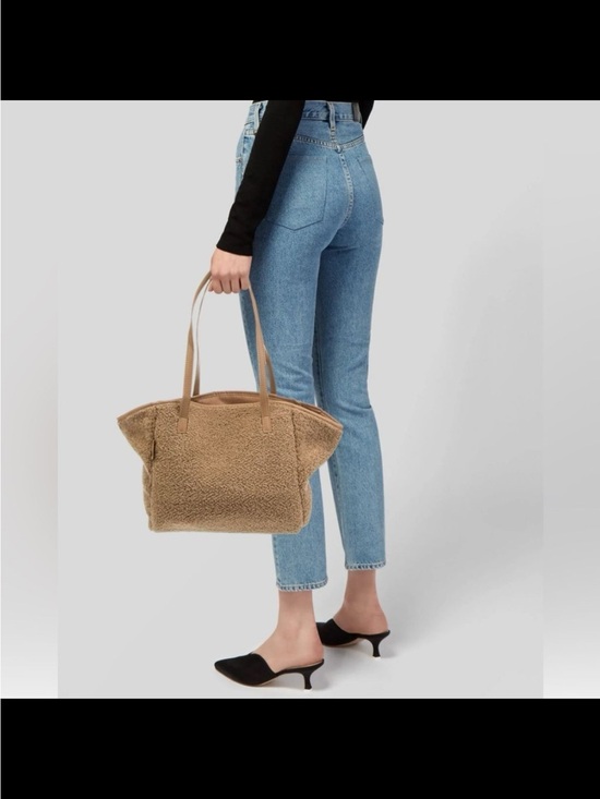 Neiman Marcus Handbags - Neman Marcus Teddy shoulder tote Sherpa hand bag faux leather cognac large tote